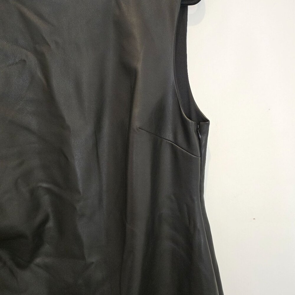 Sachin & Babi Holiday Party Diana Black Faux Leather Sleeveless Dress Size 14 - Picture 8 of 16